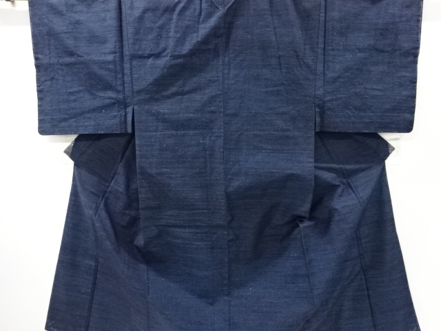 リサイクル　手織り真綿紬男物着物アンサンブル長襦袢・角帯セット